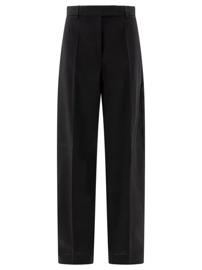 Max Mara Sportmax Oversize  In Stretch Wool Trousers Black