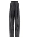 Sportmax Oversized Stretch Wool Trousers Grey