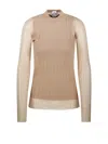 Sportmax Max Mara  Ribbed Sweater With Semi-sheer Long Sleeves