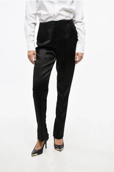 Max Mara Sportmax Satin Netto Carrot Fit Pants Grösse 44 In Black