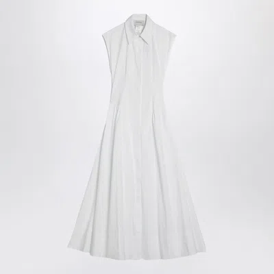 Sportmax Max Mara   Sleeveless White Shirt Dress In Blue