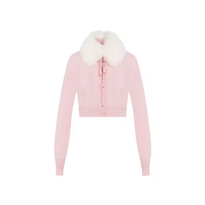 Max Mara Sportmax Sport Cardigan Fake Fur Removable Neck