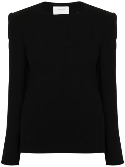 Max Mara Sportmax Tailored Collarless Jacket In Black