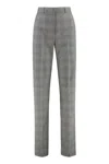 Sportmax Wool Flare Trousers With Prince Of Wales Pattern