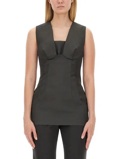 Max Mara Sportmax Top Ghisa In Black