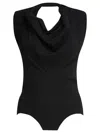 Sportmax Open Back Halterneck Fitted Sleeveless Top In Black