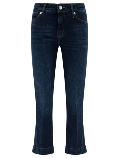 Max Mara Sportmax Umbria Mini Flare Denim Trousers In Blue