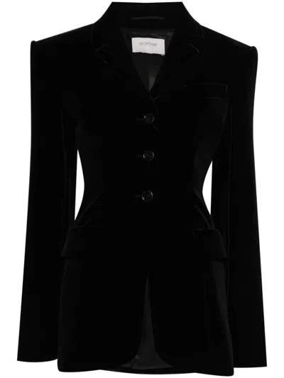 Max Mara Sportmax Velvet Trousers With Notched Lapels For Women In Black