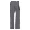 Max Mara Sportmax Virgin Wool Blend Concealed Pocket Wide Leg Pants In Grey