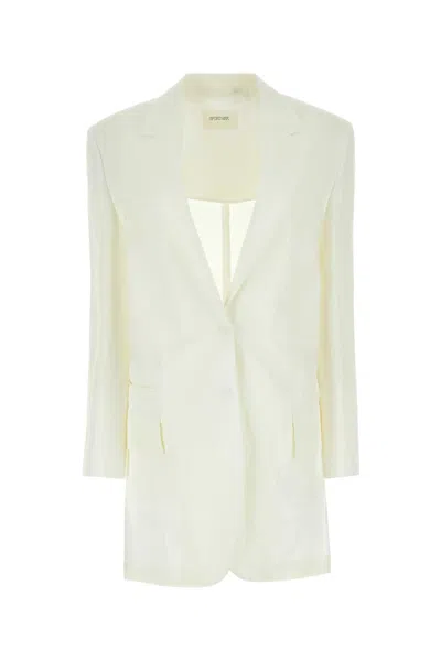 Sportmax Max Mara  White Cotton Blend Edmea Blazer
