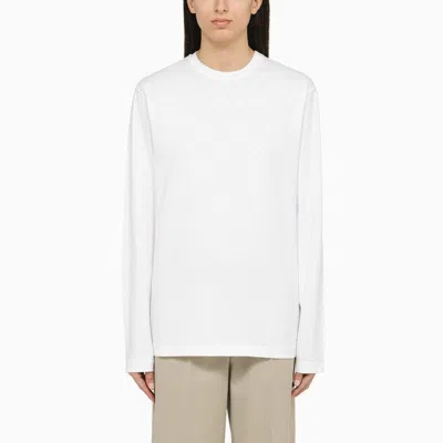 Max Mara Sportmax White Cotton Long-sleeved T-shirt
