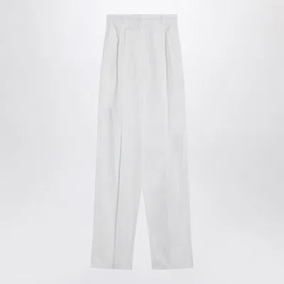 Max Mara Sportmax Wide White Cotton Trousers