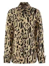 Sportmax Armony Animal Patterned Long-sleeved Shirt In Brown