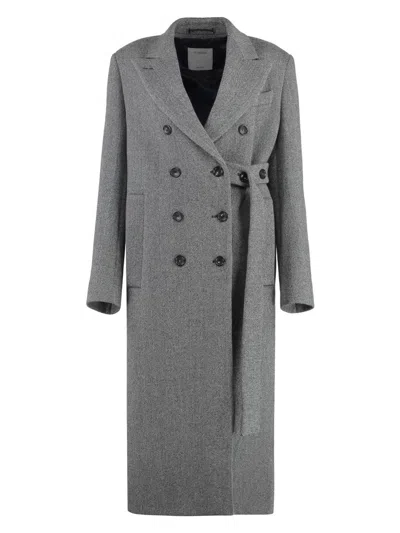 SPORTMAX WOMEN'S BILLY DOUBLE-BREASTED WOOL COAT