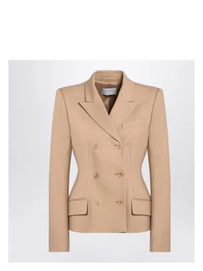 SPORTMAX WOMEN'S CAMEL-COLOURED DOUBLE-BREASTED JACKET