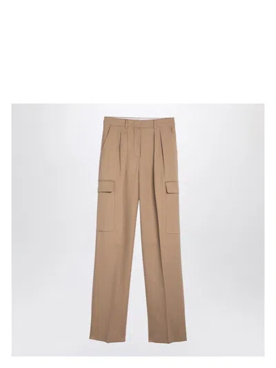 SPORTMAX WOMEN'S CARAMEL-COLOURED CARGO TROUSERS