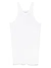 Sportmax Ribbed Crew Neck Racerback Sleeveless Top In White