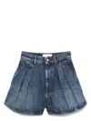 Sportmax Oversized Denim Shorts Trousers Blue In Blue