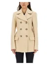 Sportmax Double-breasted Wool Jacket For Women In Ivory