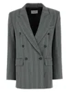 Sportmax Embroidered Stretch Wool Blend Merlot Blazer