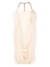 Sportmax Feather-detail Draped Dress In Powder For Women In Powder