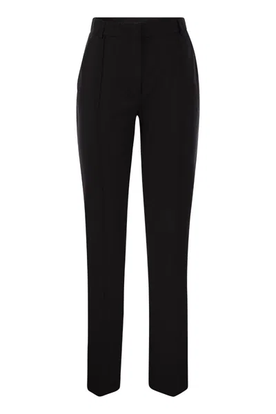 Max Mara Sportmax Pink High-waisted Scuba Trousers For Women In Black