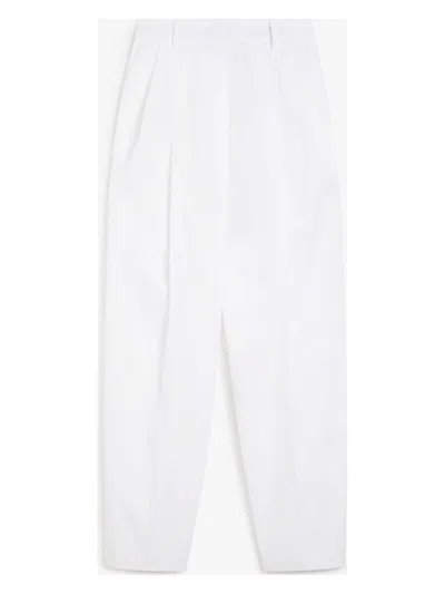 SPORTMAX WOMEN'S LEONE LONG TROUSER OPTIC WHITE | SIZE 38 | 2512131142600001