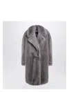 Sportmax Longline Faux Fur Coat With Notched Lapels