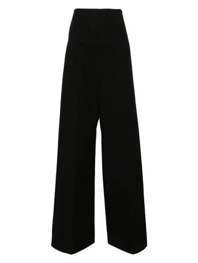 Max Mara Sportmax Women's Linen And Cotton Blend Trousers In Black
