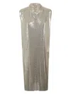 Sportmax Glamorous Metallic-knit Mini Dress For Women In Shimmering Gold In Golden