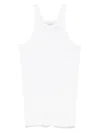 Sportmax Ribbed Crew Neck Racerback Sleeveless Top In White