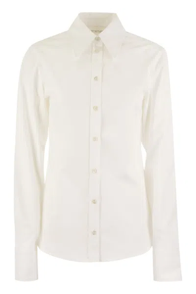 Max Mara Sportmax Women's Pure Cotton Compact Canvas Shirt In White