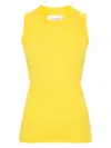 Sportmax Women's Ribbed Cotton Tank Top In Yellow