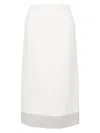 Sportmax Women's Silk Midi Skirt In White