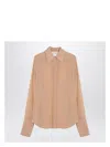 Sportmax Elegant Beige Silk Button-up Shirt