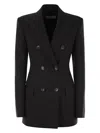 Sportmax Max Mara  Stretch Wool Fitted Blazer In Black