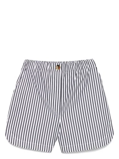 SPORTMAX WOMEN'S STRIPED COTTON SHORTS