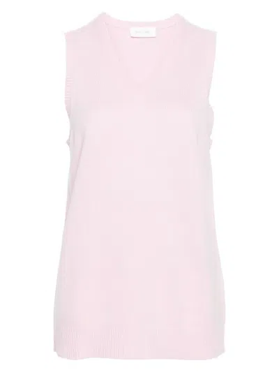 Max Mara Sportmax Women's V-necked Wool Vest In Pink