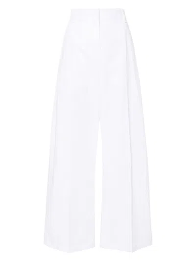 Max Mara Sportmax Women's Wide-leg Cotton Trousers In White
