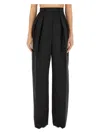 Sportmax Wool Blend Wide Pants In Black