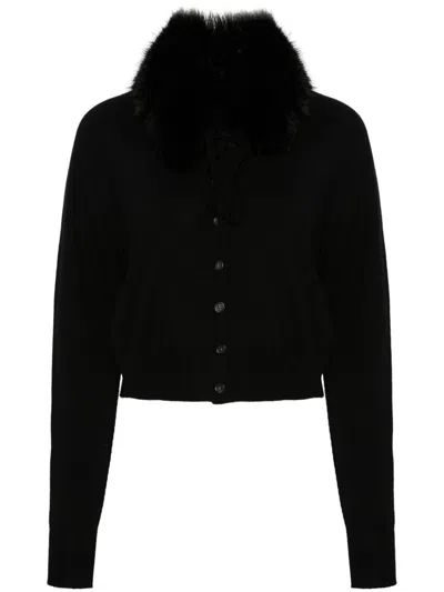 Max Mara Sportmax Wool Cardigan In Black