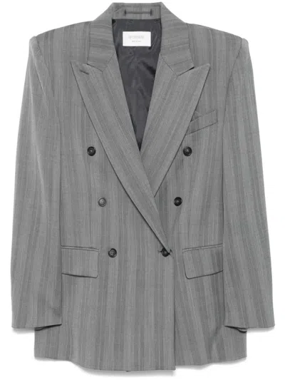 Sportmax Wool Double-breasted Jacket In Gray