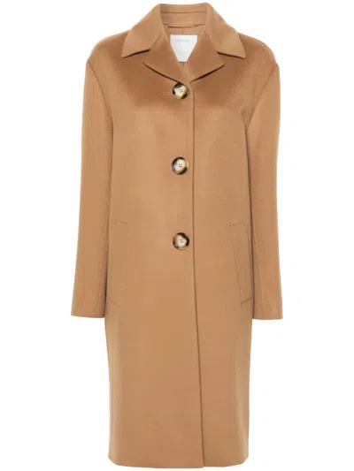 Max Mara Sportmax Wool Midi Coat In Camel