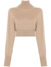 Sportmax Woman Turtleneck Beige Size L Virgin Wool In Neutral
