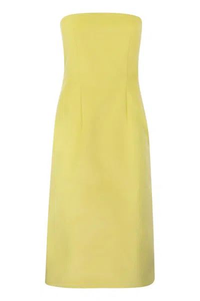 Max Mara Sportmax Yellow Bustier Dress With Removable Straps And Zigzag Stitching For Women