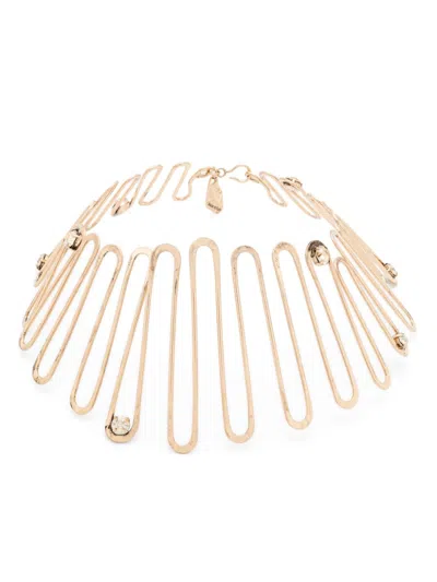 Max Mara Spring Crystal-embellished Choker In Gold