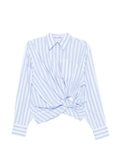 Max Mara Spxpalmizi Azul Bastonetto Algodon Shirt In Blue