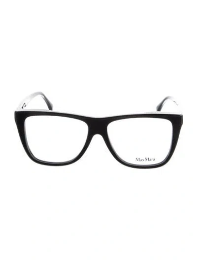 Pre-owned Max Mara Square Eyeglasses In Black