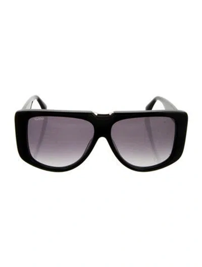 Pre-owned Max Mara Square Eyeglasses In Black