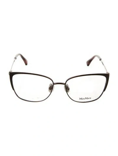 Pre-owned Max Mara Square Eyeglasses In Gold